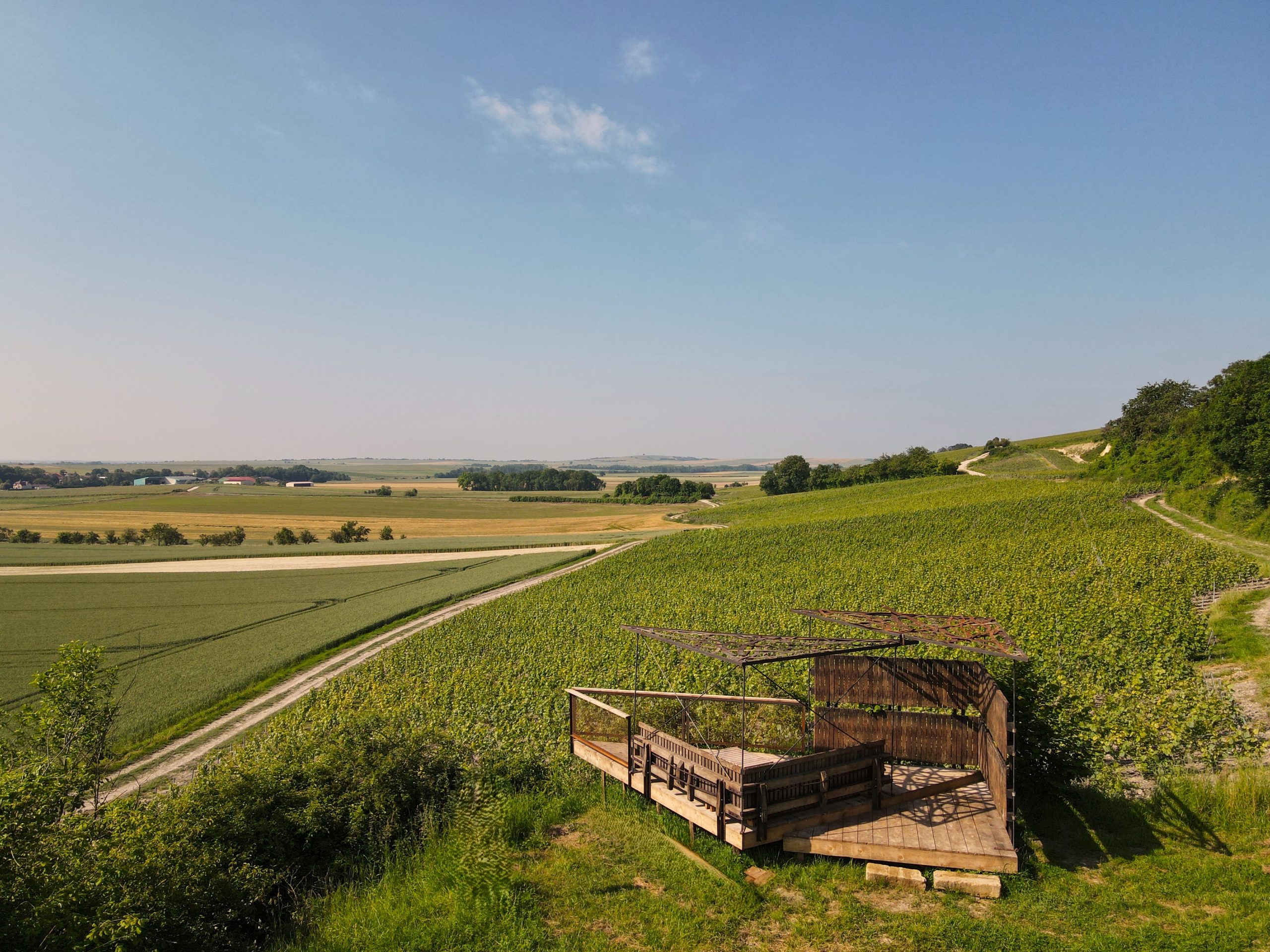 Pressoir dans les vignes Champagne L'Hoste